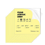 10 Pack 7"x7"x0.04" Thick Acrylic Sheets Transparent Plexiglass Panels by PLUSCHEN