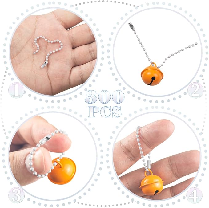 300Pcs Stainless Steel Ball Chain Set, 2.4mm Bead Chains 10 Colors 3.9 Inch - Image 3
