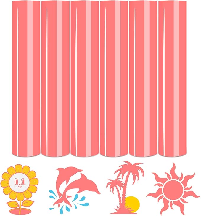 Tintnut Light Pink Neon Heat Transfer Vinyl, easy cut & weed, stretch washable by Tintnut