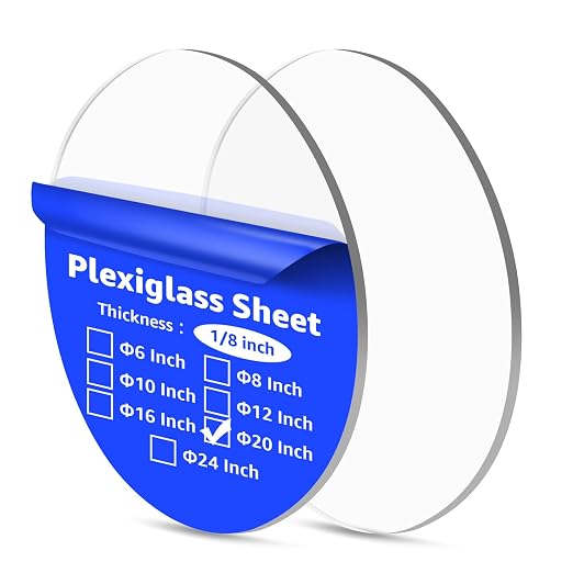 Art3d Round Clear Plexiglass Sheets, 20 Inch Diameter, 1/8" Thick | Transparent - Image 9