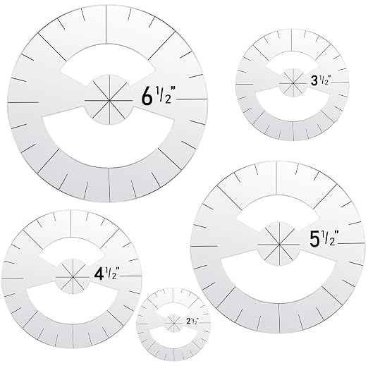 Geyee 5 Pcs Circle Ruler Quilting Template Set Circle Templates by Geyee