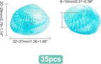 PH PandaHall 35pcs Blue Natural Seashell Bead, 32~37mm Undrilled Dyed Scallop - Image 4