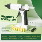 Assark Cordless Hot Glue Gun, Full Size, 6000mAh 60-Min Battery, Plug-in - Image 4