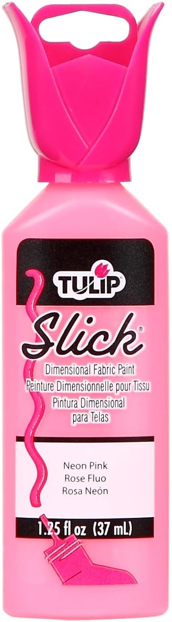Tulip 65039 Dimensional Fabric Paint 1.25oz Slick Neon Pink by Tulip