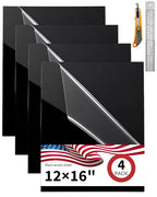 12x16 Black Acrylic Sheet 3mm, Plexiglass Board by Unknown