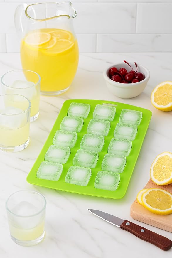 HIC Kitchen Silicone 18-Hole Ice Tray, Makes 18 Square Cubes - Image 4