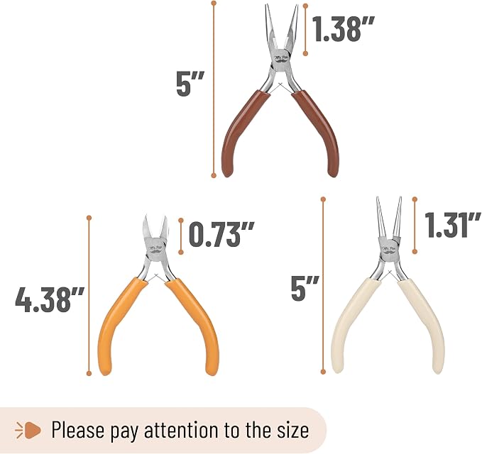 Mr. Pen- Pliers for Jewelry Making, 3 Pack, Chain Nose | Round Nose Pliers Set - Image 3