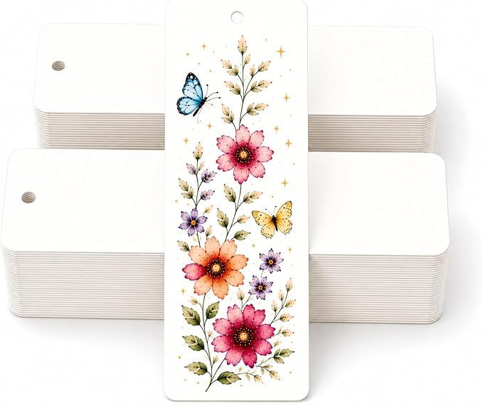 DSYIL 200 PCS Blank Bookmarks Bulks – White Paper Book Mark Blanks 350GSM - Image 8