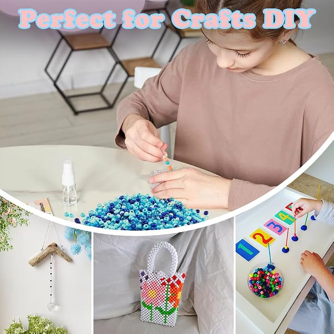 QPIXVB Blue Beads, Small Cute Circle Bead - Image 4