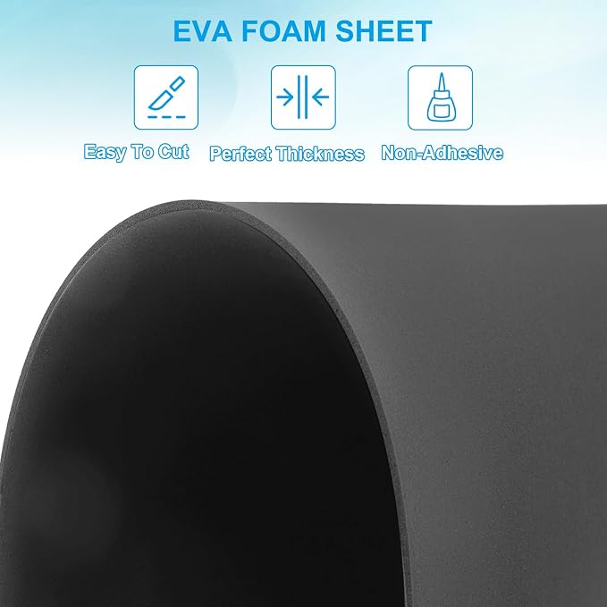 PATIKIL EVA Foam Sheet 10Pcs 12x8 Inch 2mm Thick Black | Easy Cutting EVA Foam - Image 3