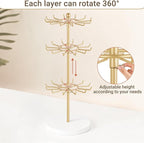 Mkono Bracelet Holder Gold Metal Rotating Bracelet Display Stand 3 Tier Jewelry - Image 4