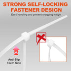 Zip Ties, RAZCC 1200pcs White Cable Zip Ties 8 Inch, Heavy Duty Plastic Wire - Image 5