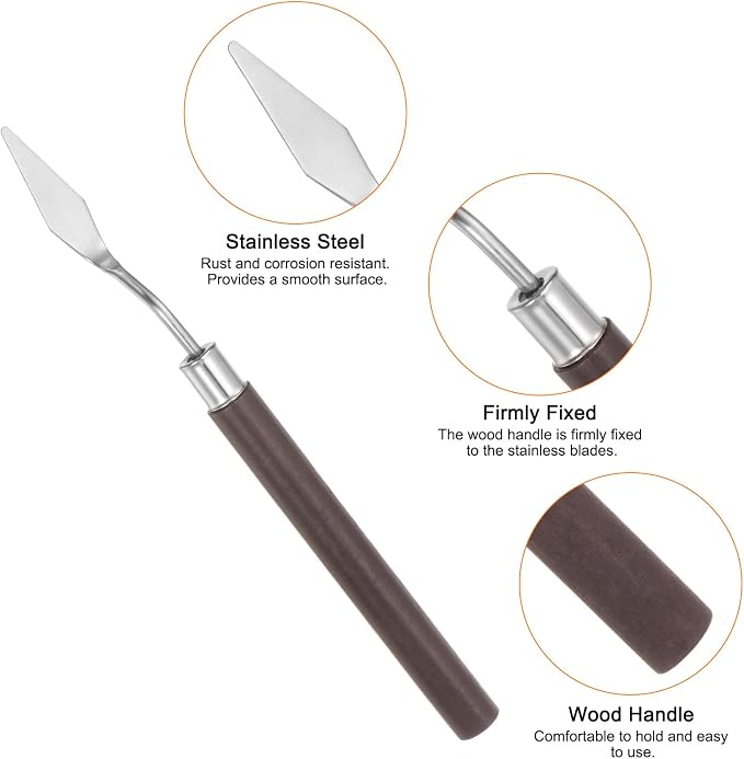 HARFINGTON 2pcs No.7 Palette Knives 10mm Width Stainless Steel Small Pointy - Image 4