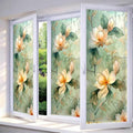 IVN Privacy Window Creamy Magnolia Branch Decorative Window Cling Stained Glass by IVN