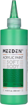 MEEDEN Green Light Acrylic Paint: Matte Finish 250ml/8.45oz Soft Body Bulk by MEEDEN