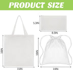 Silkfly 12 Pcs Cotton Bags Set for Tie Dye Kit 3 Style Cotton Tote Drawstring - Image 2