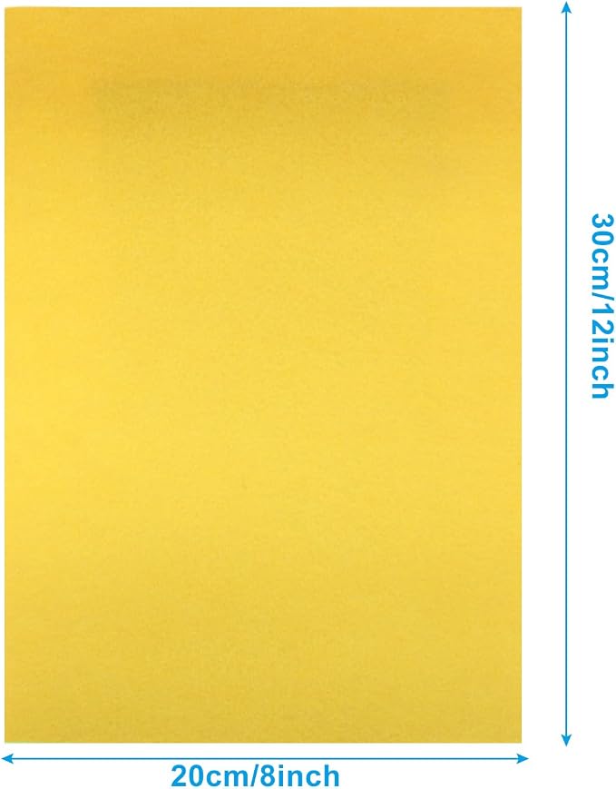 6 Pcs 8 x 12 Inch Yellow Felt Sheets, 2mm Thick | - Image 3
