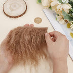 arricraft Camel Wool Doll Wig, Curly Hair, 5.5x9.45x0.12 Inch, DIY Doll Making - Image 4