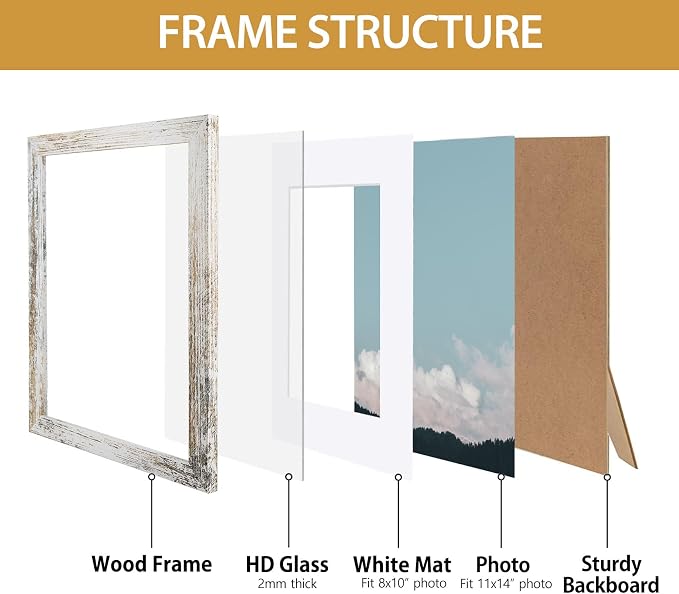 Califortree Rustic White 11x14 Picture Frame - Image 4