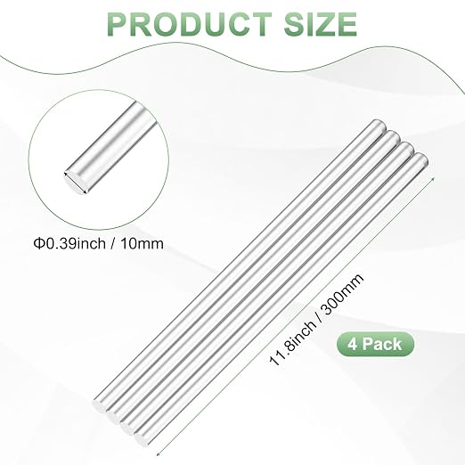 M METERXITY 4-Pack Acrylic Round Rods, 11.81 x 0.39 Inch/ 300 x 10 mm Clear - Image 3