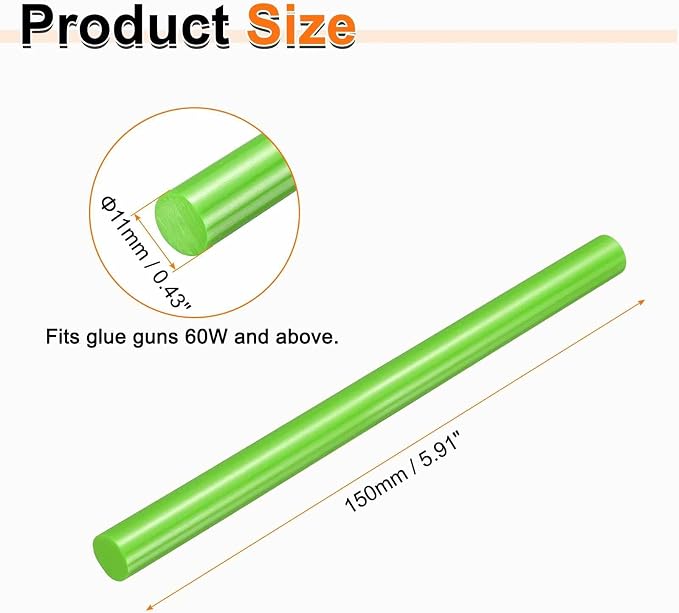 HARFINGTON 10pcs Hot Glue Sticks 0.43" Dia x 5.91" Long EVA Mini Hot Melt - Image 2