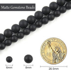 8mm Matte Black Onyx Bead, 15-Inch Matte Round Loose Stone Beads - Image 3