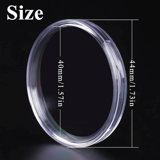 180P Clear Plastic Coin Capsules, Dollar Coin Holder, 40mm Silver Coin Storage - Image 3