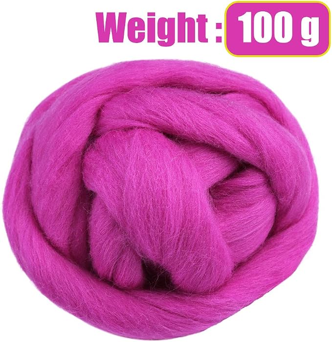 3.53oz Wool Roving, Wool Felting Supplies, Pure Wool, Chunky Yarn, Spinning - Image 2