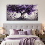 ZESTRILIA Dreamy Purple Butterflies Tree Canvas Wall Art, Enchanted Mystical - Image 3
