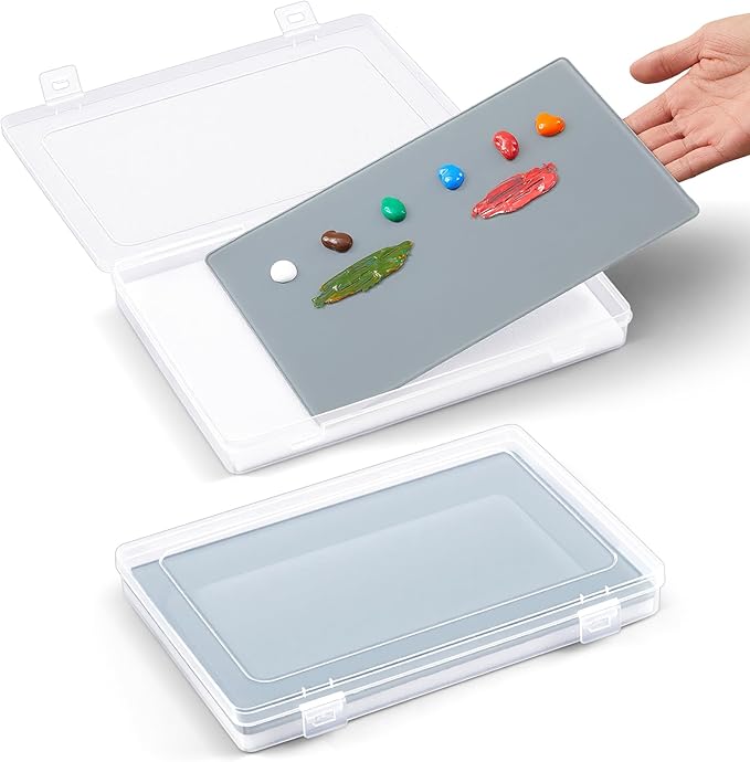 Nuanchu 2 Set Handy Glass Oil Paint Palette, Keeps Paint Fresh by Nuanchu