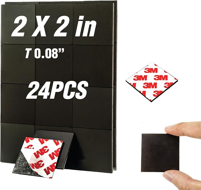 Stick On Magnets with Double Sided Adhesive Tape, Magnet Squares 2"x2" - Image 7