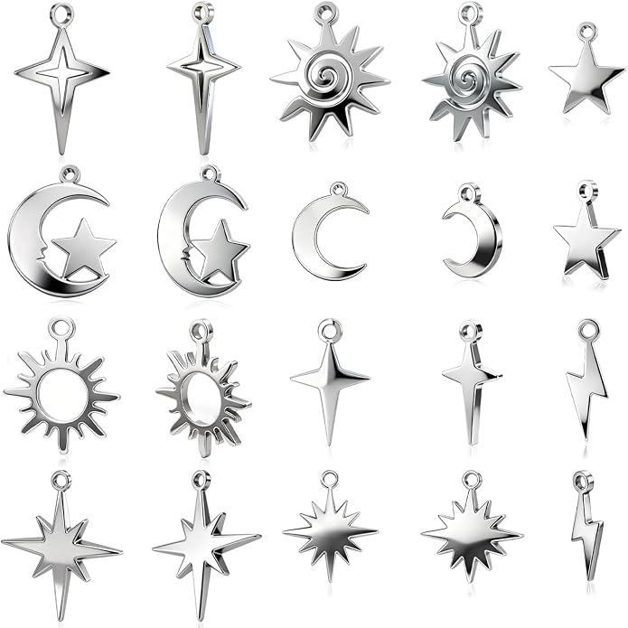 stino 40Pcs No Tarnish Celestial Pendants Charms by stino