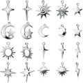 stino 40Pcs No Tarnish Celestial Pendants Charms by stino
