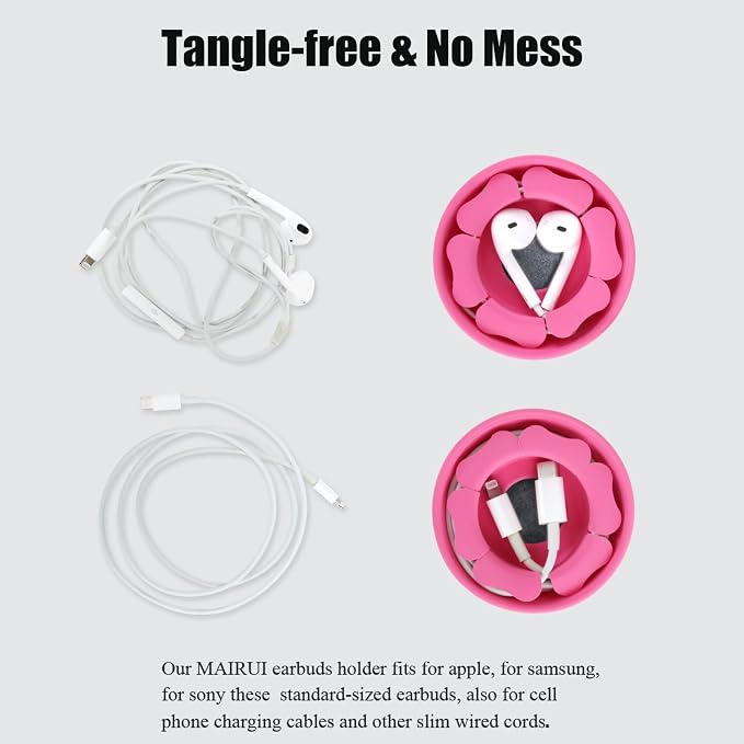 MAIRUI Wired Earbud Case Earphone Headphone Cord Organizer Earbuds Wrap Soft - Image 4