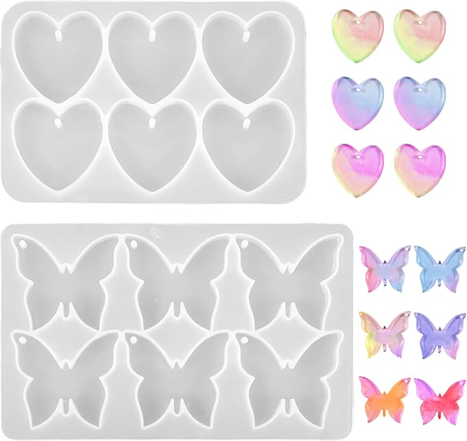Butterfly Molds Silicone, 2 Pack Fondant Molds 6 Grids Epoxy Resin Mold by Unknown