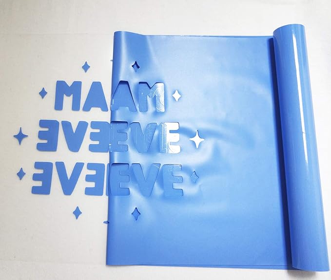 guangyintong Heat Transfer Vinyl Sky Blue HTV Rolls, Glossy Surface Sky HTV - Image 4