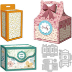 3 Styles 3D Gift Box Metal Cutting Dies DIY Craft Die Cuts Carbon Steel by DELORIGIN