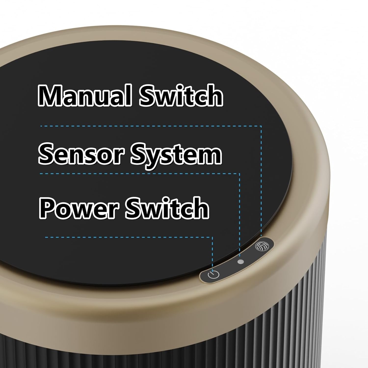 URALFA Automatic Motion Sensor Bathroom Trash Can with Lid, 10.5 Liter / 2.8 Gallon Touchless Trash Bin, Smart Dog Proof Garbage Can, Small Waste Basket for Toilet, Office, Bedroom (Dark Grey)