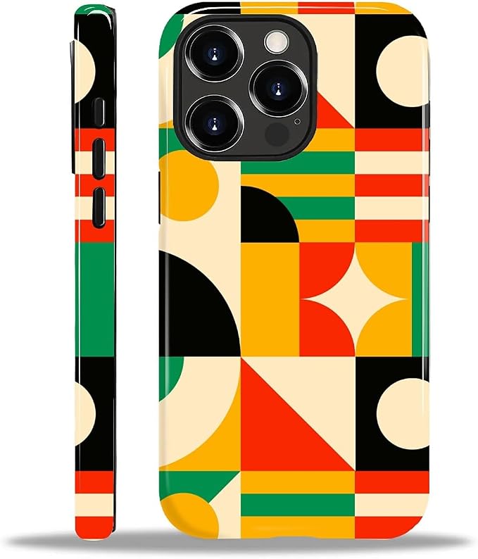 ZHEGAILIAN Case for iPhone 13 Pro, Geometric Colors Durable Shockproof Silicone by Home