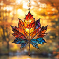 Maple Leaf in Autumn Acrylic Suncatcher Stained Glass Effect Window Car Hanging by AVAGAN