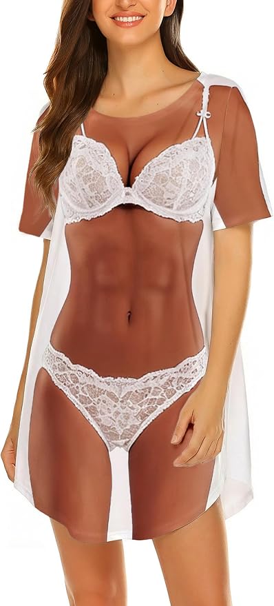 Ekouaer Women's Bikini Shirt Cover Up Short Sleeve Cute Bikini Print Cover-Up by EKOUAER