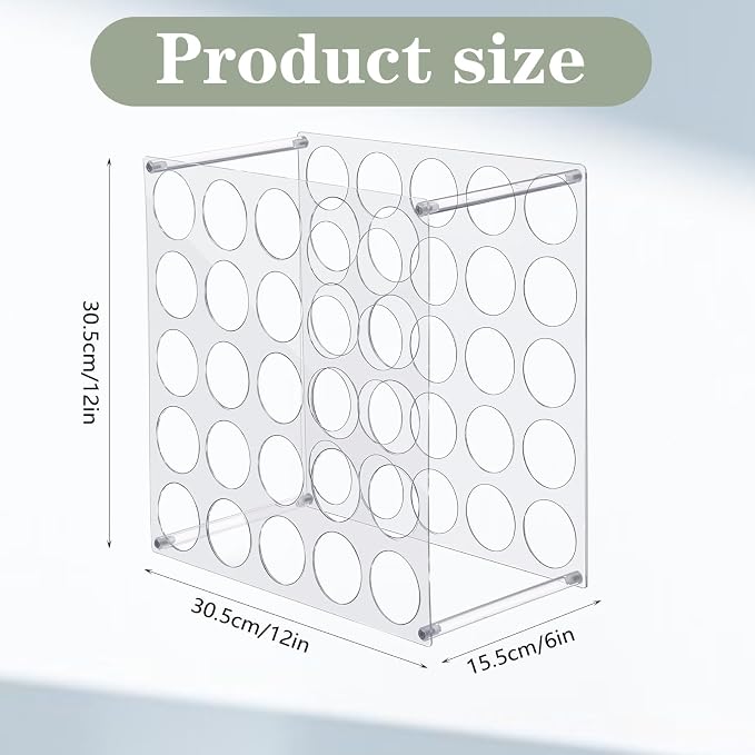 2-Pack 25 Holes Rack Vinyl Holder Acrylic Vinyl Roll Storage - Image 2
