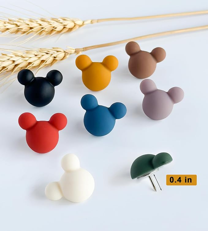 24 Pcs Cute Push pins, Colorful Decorative thumbtacks, Mouse Push pins - Image 3