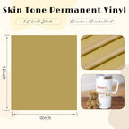 Tintnut Skin Tone Permanent Vinyl 8 Sheets 12''x10'' Brown Adhesive Viny | - Image 2