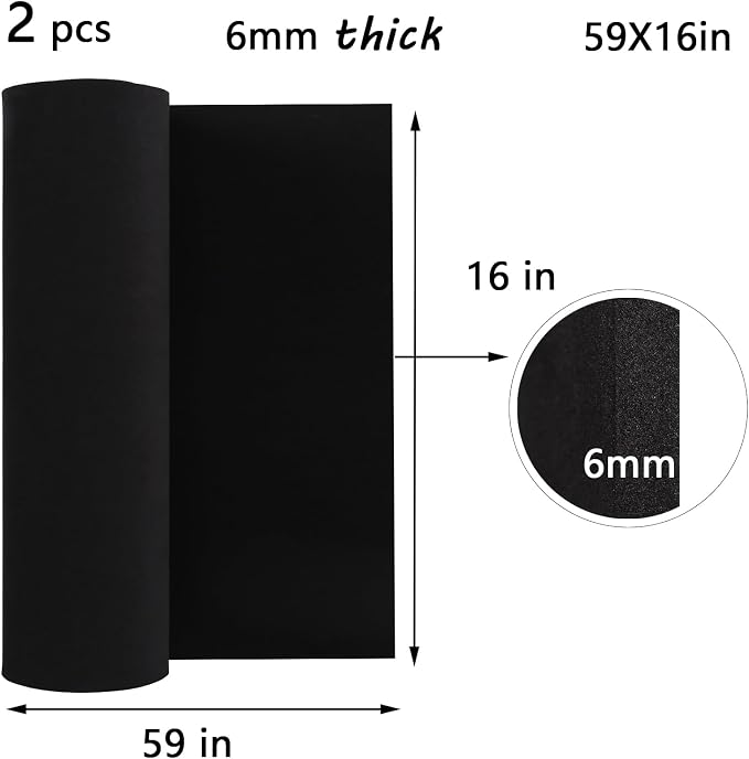 AMZQNART 2Pcs EVA Foam 6mm, Cosplay Foam 16x59 inch Black, High Density 90 kg/m³ - Image 2