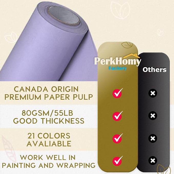 PerkHomy Light Purple Kraft Paper Roll 17.5" x 960" - Image 3
