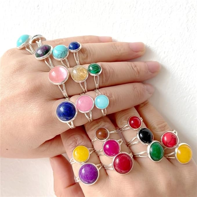 20pcs 10mm Natural Stone No Hole Opal Semicircle Smooth Cabochons Beads Healing - Image 6