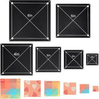 6 PCS 6 Size Square Quilting Template Set 1-6" Black Acrylic Quilting Templates by HOBBIESAY