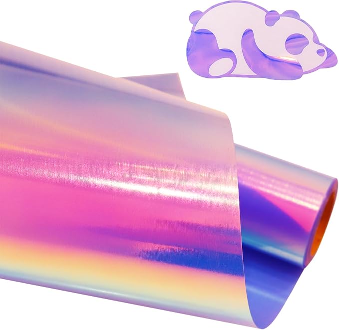 Holographic Heat Transfer Vinyl 10.5IN x 6FT Rainbow HTV Iron on Vinyl by LUKGELYAMOFFICIAL