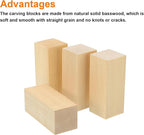 MECCANIXITY 4Pcs Basswood Carving Block, 1.6"x1.6"x4" Square Wooden Dowels - Image 3
